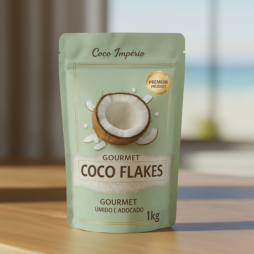 Embalagem Principal Coco Império - Gourmet Coco Flakes 1kg